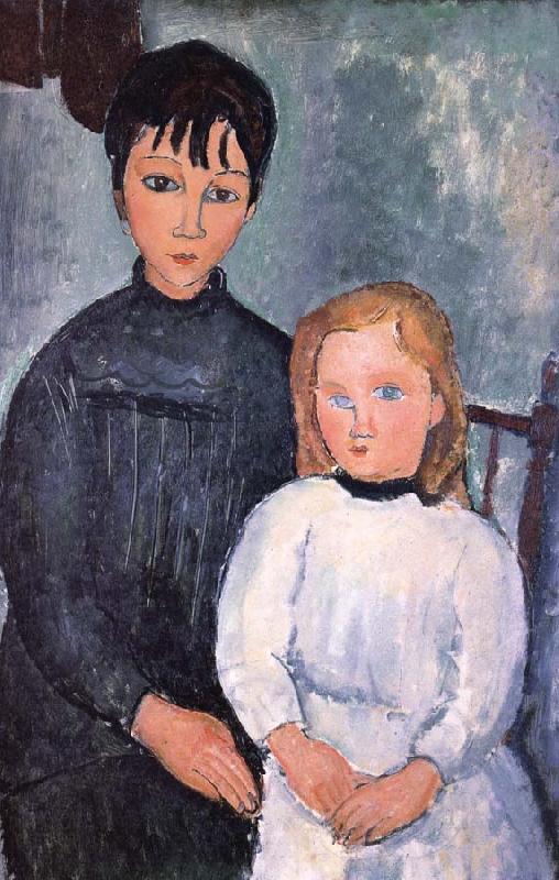 Amedeo Modigliani Iwo cbidren oil painting picture